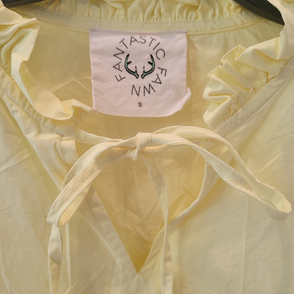 Fantastic Fawn Light Yellow Ruffle Mini Dress Size S - Picture 5 of 10